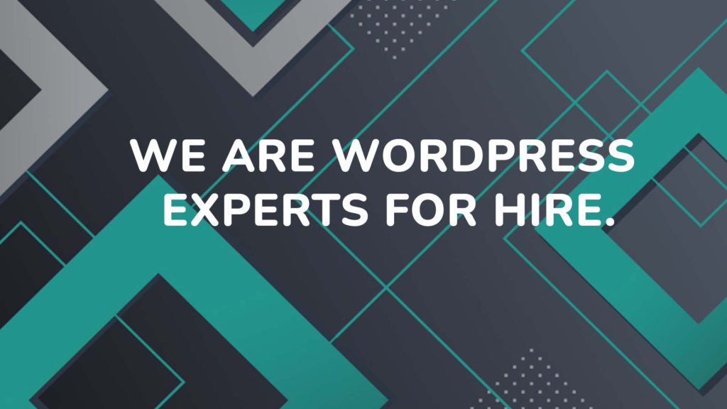 We are WordPress experts for hire.